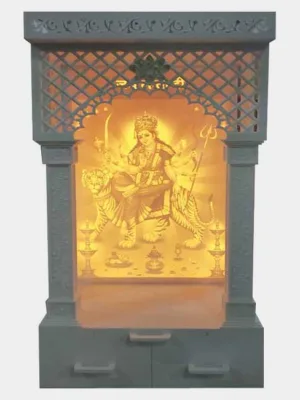 Maa Durga Mandir with Backlit Panel