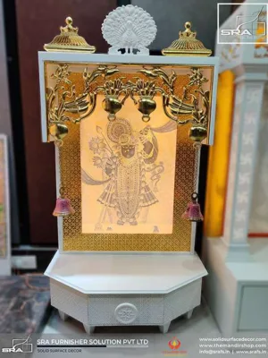 Corian Home Temple With Gold Leafing