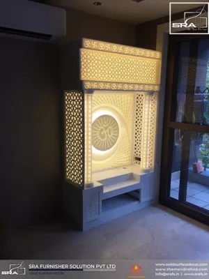 Designer 3D Mandir Backlit For Hindu Religion