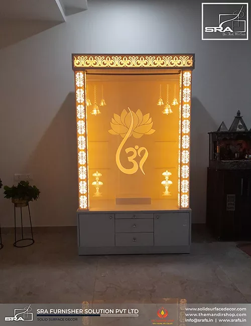 Mandir Design With Gayatri Mantra The Mandir Shop Corian Temple