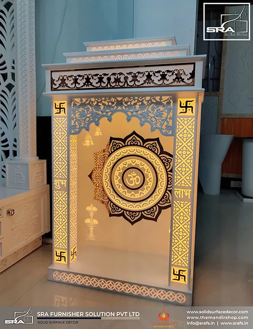 Om Small Corian Temple With Metal Inlay